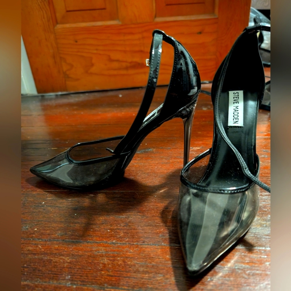 Women's Steve Madden Clear Black Pumps